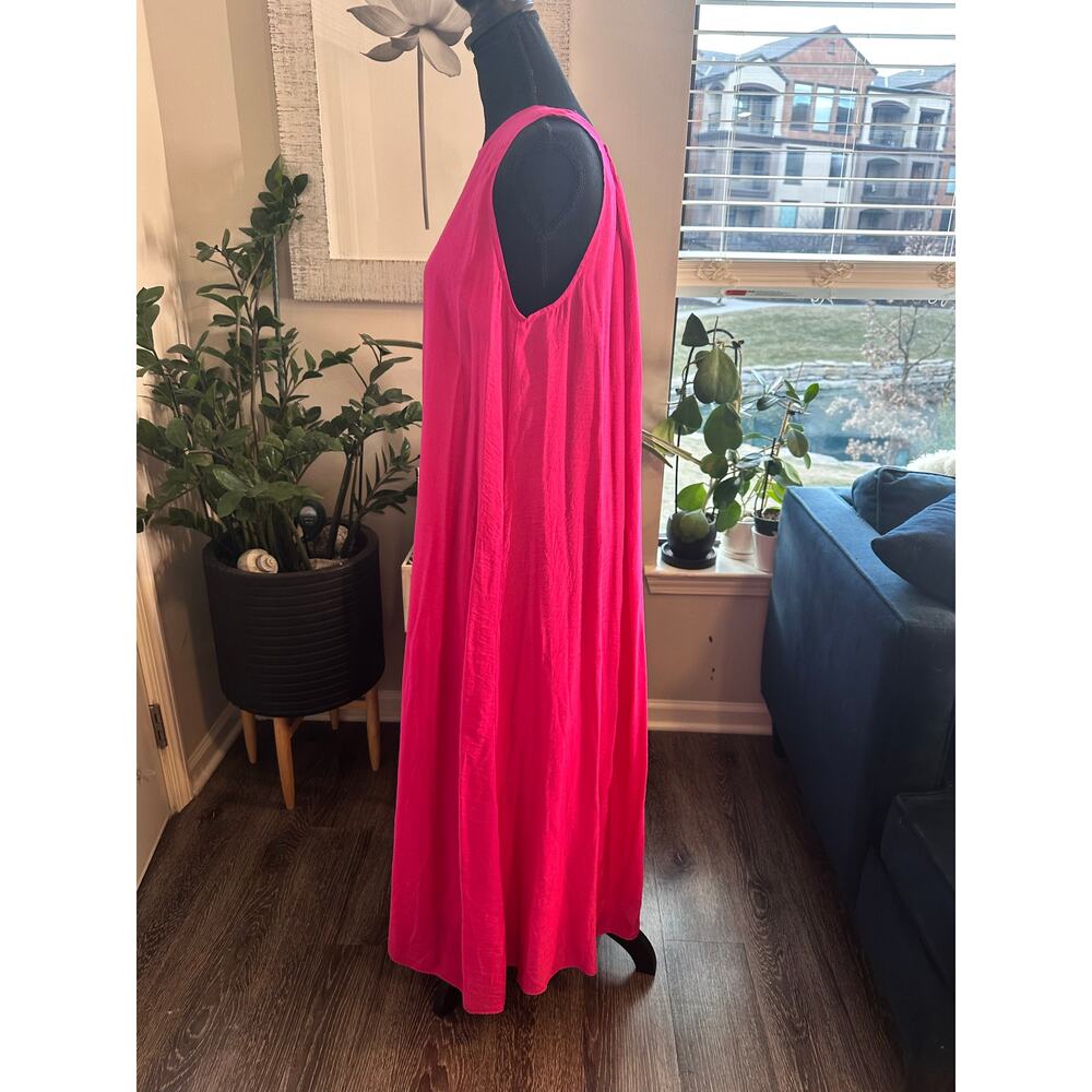 Voyageur by Mersea Hot Vibrant Pink Sleeveless Maxi Dress Sz. Small/Medium - Picture 3 of 12